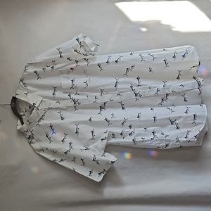 Old Navy 3XLT Marlin White Button Down Shirt